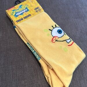 SPONGEBOB Squarepants Adult Crew Socks 9-13 NWT